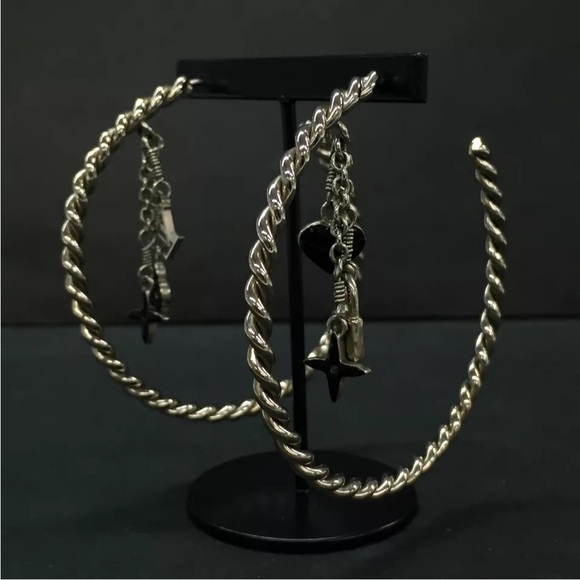 Louis Vuitton Creole Sweet Monogram Silver Tone Pierced Earring - Picture 4 of 8